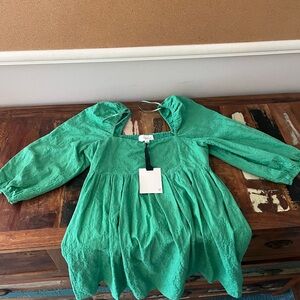 NWT Tuckernuck Pomander Place Green Eyelet Elizabeth Dress
